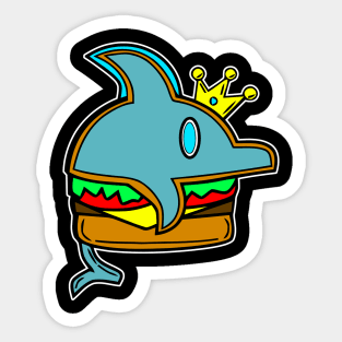 King Dolphin Cheeseburger Sticker